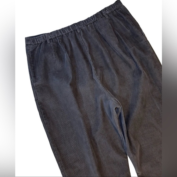 Lands End Wide Traditional Fit Black Corduroy Pants Womens 18 R Cuffed Hem 32x29 - Picture 5 of 8